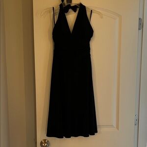 White House / Black Market Black Halter Dress, XS